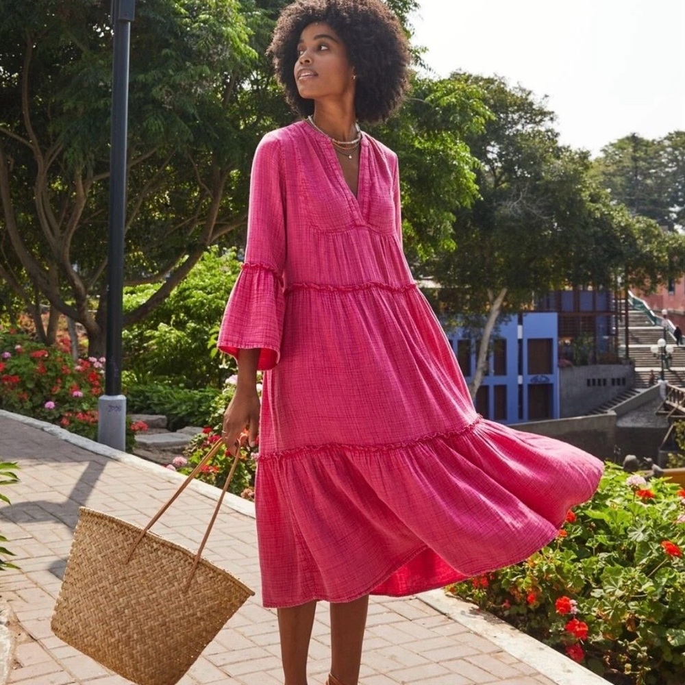 Faherty Vida Organic Cotton Midi Dress